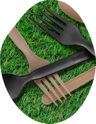 Biologisch-freundliches Messer & Gabel